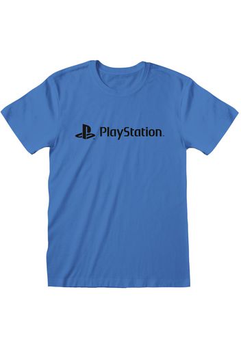 Playstation - Black Text - T-Shirt - Uomo - blu