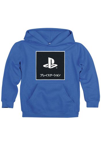 Playstation - Kids - Katakana Logo - Felpa con cappuccio - Unisex - blu
