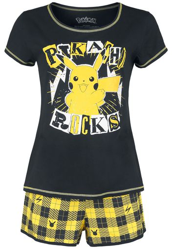 Pokémon - Pikachu - Rocks - Pigiama - Donna - nero giallo