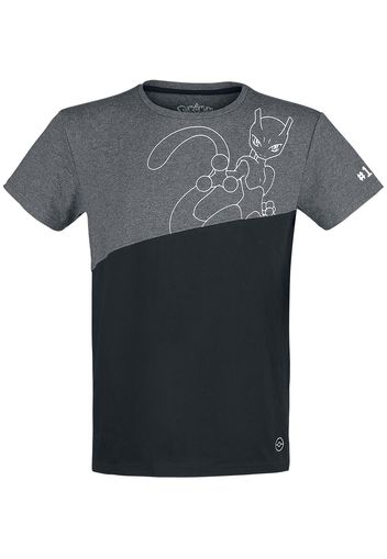 Pokémon - Mewtwo - T-Shirt - Uomo - nero grigio