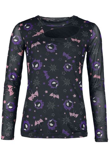 Pokémon - Gastly - Maglia Maniche Lunghe - Donna - multicolore