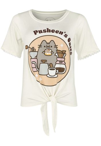 Pusheen - Meowcaron - T-Shirt - Donna - bianco grigio