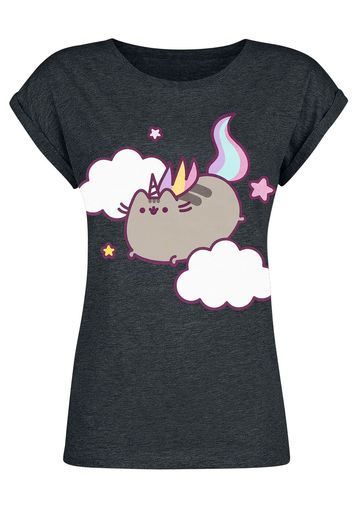 Pusheen - Pusheenicorn Clouds - T-Shirt - Donna - carbone screziato