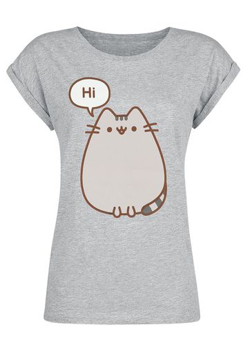 Pusheen - Hi Bye - T-Shirt - Donna - grigio sport