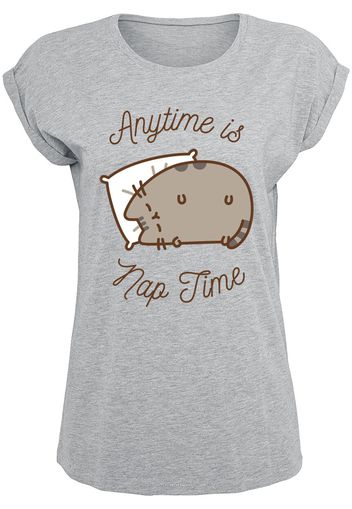 Pusheen - Anytime Is Nap Time - T-Shirt - Donna - grigio sport