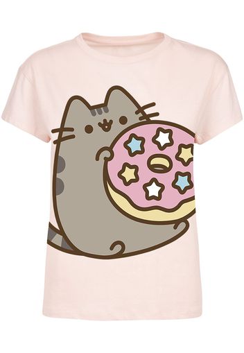 Pusheen - Donut - T-Shirt - Donna - rosa