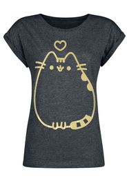 Pusheen - Golden Pusheen - T-Shirt - Donna - carbone screziato