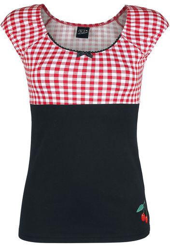 Pussy Deluxe - Plaid Evie Shirt - T-Shirt - Donna - nero rosso