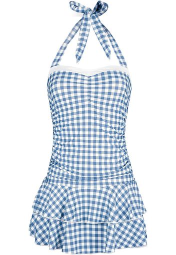 Pussy Deluxe - Plaid Swimsuit - Bermuda - Donna - bianco blu