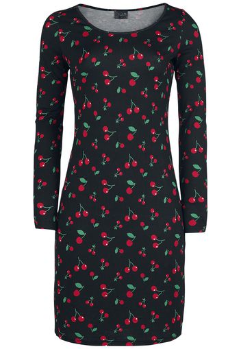 Pussy Deluxe - Cherries Slim Dress - Miniabito - Donna - nero rosso