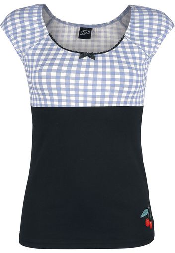 Pussy Deluxe - Plaid Evie Shirt - T-Shirt - Donna - nero blu