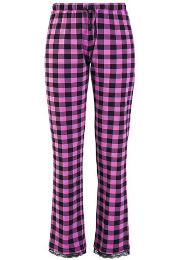 Pussy Deluxe - Checkered Pyjama Trousers - Pantaloni pigiama - Donna - nero rosa