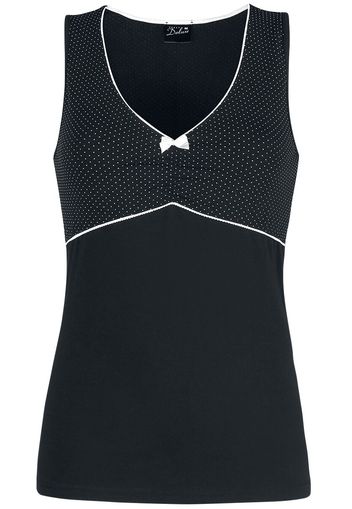 Pussy Deluxe - Mini Dots Top - Top - Donna - nero bianco