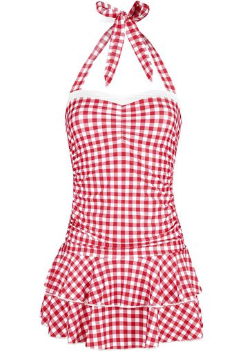 Pussy Deluxe - Plaid Swimsuit - Bermuda - Donna - rosso bianco