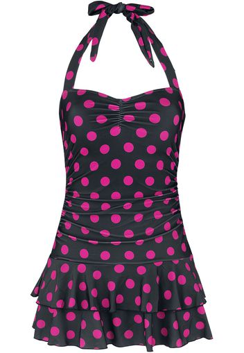 Pussy Deluxe - Classic Pink Dotties Swimsuit - Bermuda - Donna - nero rosa