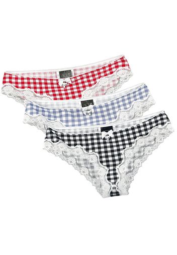 Pussy Deluxe - Plaid Panties Set of 3 - Set mutande - Donna - multicolore