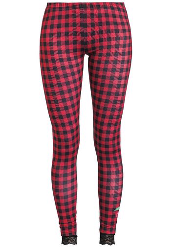 Pussy Deluxe - Checkered Leggings - Leggings - Donna - nero rosso