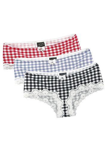 Pussy Deluxe - Plaid 3-Set of Hipster Pants - Set mutande - Donna - multicolore