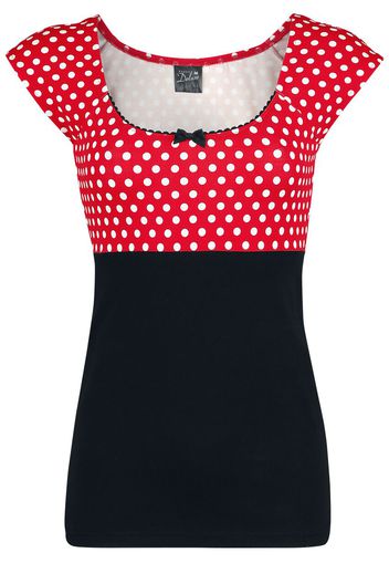 Pussy Deluxe - Red Dots Basic Shirt - T-Shirt - Donna - nero rosso