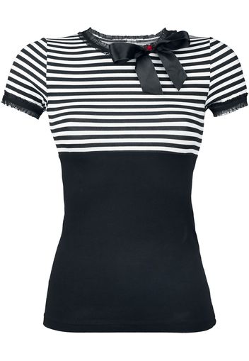 Pussy Deluxe - Stripey - T-Shirt - Donna - nero bianco