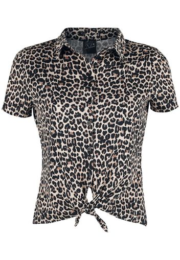Pussy Deluxe - Leo Short Blouse - Blusa - Donna - leopardato