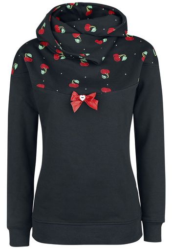 Pussy Deluxe - Cherry Bomb Shawl Hoodie - Felpa con cappuccio - Donna - nero