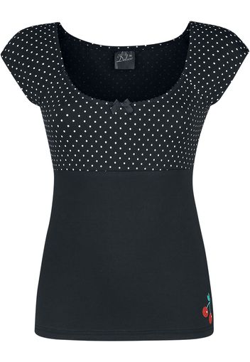 Pussy Deluxe - Mini Dots Evie Shirt - T-Shirt - Donna - nero