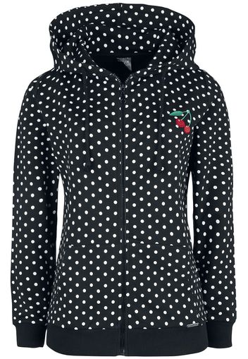 Pussy Deluxe - Dots Hooded Zip-Jacket - Felpa jogging - Donna - nero bianco