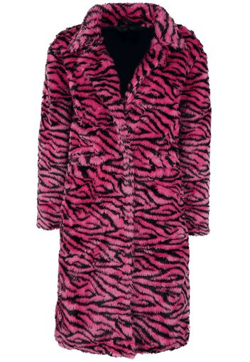 QED London - Longline Fur Coat - Cappotti - Donna - nero rosa