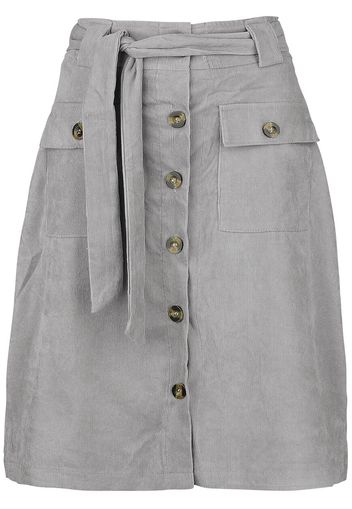 QED London - Babycord Button Front Skirt - Gonna al ginocchio - Donna - grigio