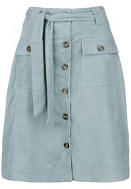 QED London - Babycord Button Front Skirt - Gonna al ginocchio - Donna - blu