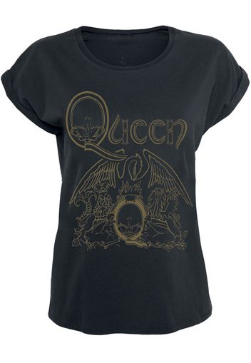 Queen - Crest - T-Shirt - Donna - blu navy