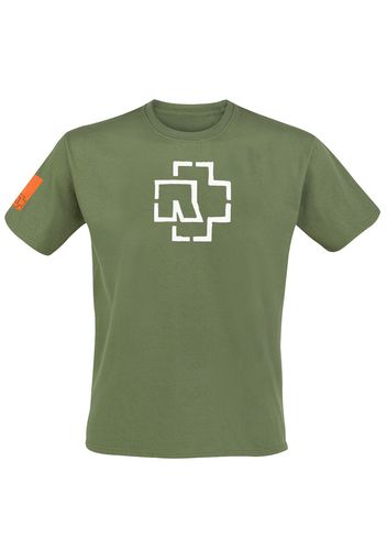Rammstein - Logo - T-Shirt - Uomo - verde oliva