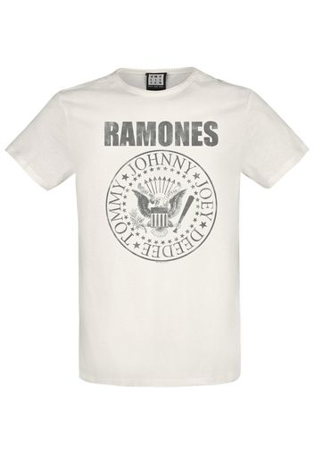 Ramones - Amplified Collection - Vintage Shield - T-Shirt - Uomo - bianco