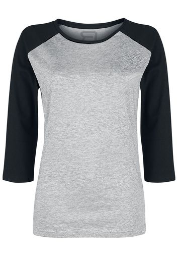 RED by EMP - Raglan Longsleeve - Maglia a maniche lunghe - Donna - grigio chiaro screziato nero