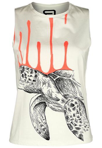 RED by EMP - Top mit Turtle Print - Canotta - Donna - panna