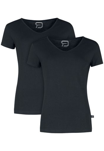 RED by EMP - Two Black T-shirts with V-Neckline - T-Shirt - Donna - nero