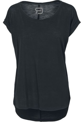 RED by EMP - Long Back Shaped Slub Tee - T-Shirt - Donna - nero