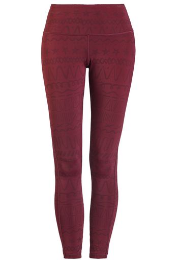 RED by EMP - Sport and Yoga - Red Leggings with All-Over Print - Leggings - Donna - bordeaux