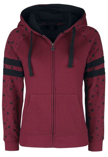 RED by EMP - Kapuzenjacke mit schwarzen Sternen - Felpa jogging - Donna - bordeaux