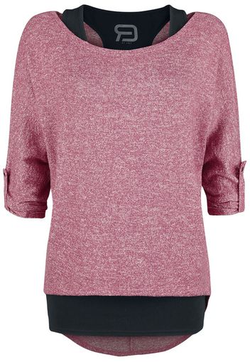 RED by EMP - Cuddly Loose - Maglia a maniche lunghe - Donna - bordeaux nero