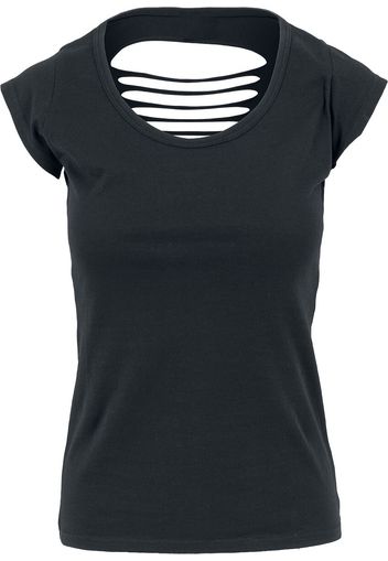 RED by EMP - Ladies Slashed Back Tee - T-Shirt - Donna - nero