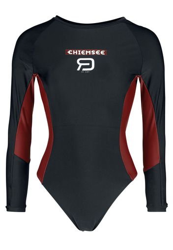 RED by EMP - RED X CHIEMSEE - schwarzer Badeanzug mit Logoprint - Costume da bagno - Donna - nero