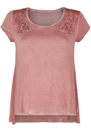 RED by EMP - T-shirt with Floral Embroidery - T-Shirt - Donna - bordeaux