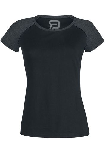 RED by EMP - Short Raglan Road - T-Shirt - Donna - nero grigio