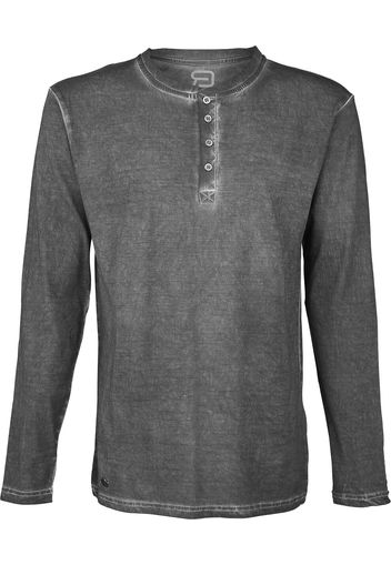 RED by EMP - Spray Dye Henley - Maglia a maniche lunghe - Uomo - grigio scuro