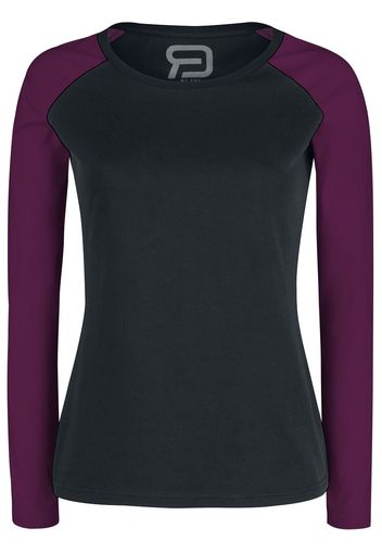 RED by EMP - Long Raglan Road - Maglia a maniche lunghe - Donna - nero porpora