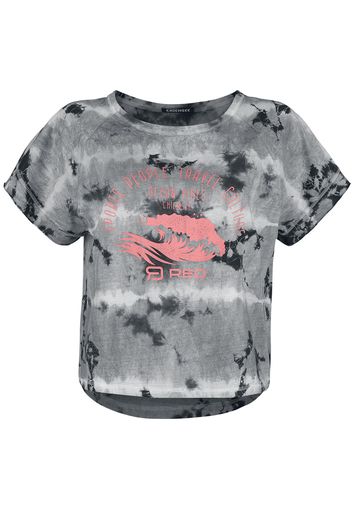 RED by EMP - RED X CHIEMSEE - weiß/schwarzes Batik T-Shirt - T-Shirt - Donna - bianco nero