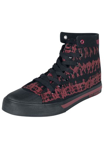 RED by EMP - Red/Black Batik-Look Sneakers - Sneakers alte - Unisex - rosso nero