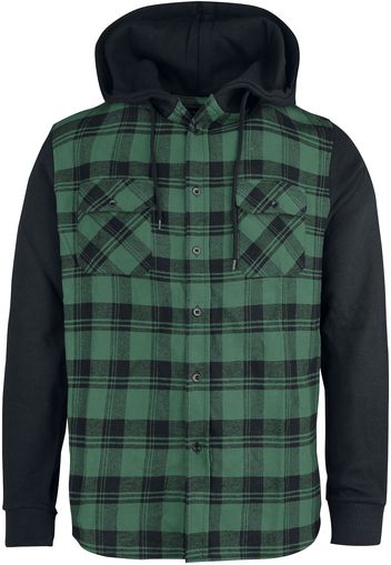 RED by EMP - Hooded Checked Flanell - Camicia in flanella - Uomo - nero verde